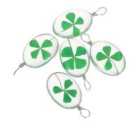 SHINEOFI Lot de 5 Pendentifs DIY Trèfle à Quatre Feuilles en Verre Fleurs Séchées, Breloques pour Fabrication de Bijoux, Colliers, Porte-clés, Accessoires Créatifs Artisanaux