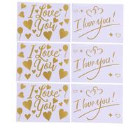 SHINEOFI Lot de 6 Autocollants Muraux en PVC Doré pour Décoration Romantique de Mariage et Saint-Valentin Stickers Adhésifs pour Fenêtres Réfrigérateur et Murs Décor Chambre à Coucher