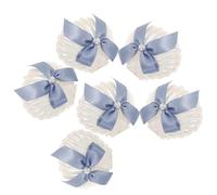 SHINEOFI Lot de 6 Boîtes à Bonbons de Coquillage, Petite Boîte en Perle Blanche avec Ruban Bleu Océan, Présent Mariage Original pour Emballage de Bonbons et Faveurs de Fête
