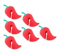 SHINEOFI Lot de 6 Bouchons Anti-débordement en Plastique Résistant la Chaleur, Lève-couvercle Petit Poivron Rouge, Dispositif Pratique pour Casseroles, Accessoire la Cuisine Maison