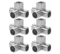 SHINEOFI Lot de 6 Connecteurs Métalliques à 4 Voies en Alliage d'Aluminium 16 MM Raccords Renforcés pour Tringles de Placard Kit de Quincaillerie pour Aménagement de Meubles et Rangement