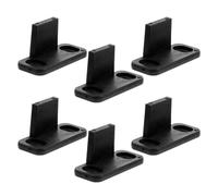 SHINEOFI Lot de 6 Guides de Plancher Noirs L pour Porte Coulissante de Grange Guide Inférieur Butée en L Fixation au Sol Compatibles Portes de Placard Armoires et Industrielles