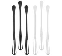 SHINEOFI Lot de 6 Mini Batteurs à Œufs Manuels en Polypropylène Léger Blanc et Noir pour Mélanger Fouetter et Battre Rapidement Cuisine Accessoires Pratiques pour Réutilisable
