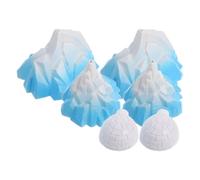 SHINEOFI Lot de 6 Miniatures Iceberg en Mousse et PVC, Modèle de Montagne Enneigée 4 Icebergs et 2 Cabanes de Glace, Décoration Arctique pour Aquarium et Aménagement Paysager Intérieur,