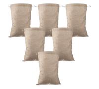 SHINEOFI Lot de 6 Paquet de Jute Réutilisables 20x30 Cm Cordon de Serrage, Paquet de Conservation pour Légumes et Pommes de Terre, Pochettes Respirantes et Écologiques pour Rangement