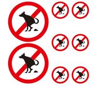 SHINEOFI Lot de 8 Autocollants Interdiction Caca de Chien, Panneaux Adhésifs Extérieurs Résistants à L'eau pour Jardin, Signalisation Pelouse Anti-déjections Canines, Avertissement Humour,