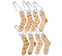 SHINEOFI Lot de 8 Marqueurs de Mailles en Bois pour Crochet, Anneaux Décoratifs Légers et Amovibles, Outils Auxiliaires de Tricot Faits Main, Accessoires Compacts pour Loisirs Créatifs