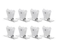 SHINEOFI Lot de 8 Poulies pour Tringle à Rideau Romain en Fer et Plastique Pièces de Coulisseau Légères et Compactes Verrouillage pour Stores en Bambou Adaptées pour Fenêtres Bureaux