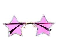 SHINEOFI Lunettes de Soleil D'étoile à Cinq Branches pour Femmes, Protection UV Confortable avec Décoration Brillante pour Enterrement de Vie de Jeune Fille et Sandales Femme