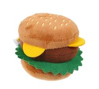 SHINEOFI Mâcher pour Chien en Peluche de Hamburger, Sonore Résistant aux Morsures, Petite Taille Portable pour Jeu Interactif et Santé Dentaire des Animaux de Compagnie