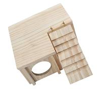 SHINEOFI Maison Bois pour Hamster et Petits Animaux Cachette Sécurisée Design DIY à Peindre Matériau Adaptée Aux Cages et Enclos Accessoires pour Lapins et Rongeurs