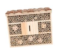 SHINEOFI Maison Bois pour Insectes Hôtel à Abeilles Écologique Décoration de Jardin Habitat Naturel pour Pollinisateurs et Insectes Bénéfiques Protection et Pollinisation des Plantes