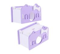 SHINEOFI Maison de Hamster Plastique Entrepôt 2 Pcs, Cachette Solide Petit Format Violet pour Jouet D’Escalade, Habitat Intérieur pour Hamsters Nains et Petits Rongeurs
