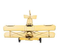 SHINEOFI Maquette d'avion pour Maison et Étagère Décoration Polyvalente Vintage en Fer Or Détails Réalistes Modèle Biplan Métallique Stable