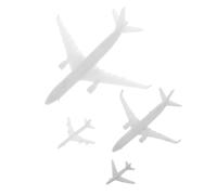 SHINEOFI Maquettes D'avions en Plastique Blanc 4pcs pour Collection et Exposition de Planification Urbaine Usage Polyvalent et Design Détaillé