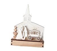 SHINEOFI Mariage accueillir Lesbienne réception célibataire Faire la fête pièces maîtresses Briller engagé dirigé de mariée décoration LED Ornements d'artisanat en Bois