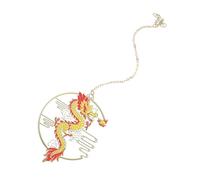 SHINEOFI Marque-page Métal Style Chinois Dragon et Oiseau Mythique avec Pendentif Marque-page Creux Original pour Amateurs de Culture Chinoise Cadeau Lecture Bureau et École