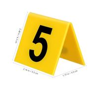 SHINEOFI Marqueurs de Preuve Double Face en Plastique Robuste Lot de 15 Plaques de Numéro de Table 55 X 63 CM Fond Jaune Texte Noir pour Restaurant Signalisation Stable et Lisible