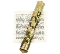 SHINEOFI Mezouza avec Parchemin Biblique, Ornement de Porte en Métal Robuste, Décor Religieux pour Maison, Texte Hébreu Béni, Décoration de Hanoukka et Porte D’entrée, Style Traditionnel,