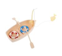 SHINEOFI Mini Bateau Flottant De Piscine Décoratif pour Maison De Poupée Plage, Modèle Miniature en Plastique Compact, Jeu Aquatique Ludique, Décoration Rustique Nautique Moderne