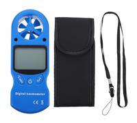 SHINEOFI Mini Hygrothermographe Portable sans Batterie Anémomètre Numérique avec Rétroéclairage Mesure Précise Vitesse de L’Air et Humidité Appareil Compact Bleu pour Usage Industriel