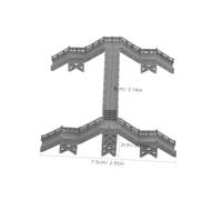 SHINEOFI Miniature Pont Piéton Gris pour Décor de Maquette Ferroviaire Accessoire de Construction pour Table de Sable et