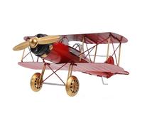 SHINEOFI Modèle Avion Vintage Fer Rouge Ornement Rétro pour Décoration Salon et Bureau Structure Stable Métal Idée Cadeau pour Amateurs d'Histoire