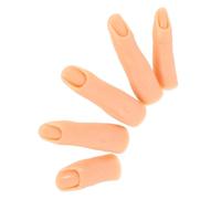 SHINEOFI Modèle pour Entraînement Réaliste Doigts Articulés Flexibles de Pratique de Manucure en Silicone 5 Pièces et Présentation de Nail Art DIY