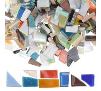 SHINEOFI Morceaux de Verre Colorés 250 G pour Mosaïque Artisanale, Kit Bricolage Verre Cassé Multicolore, pour Adultes Débutants, Création Vitraux et Décoration Couleur Aléatoire