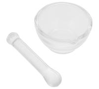 SHINEOFI Mortier et Pilon en Verre 60 Ml Base Épaissie, Ensemble Manuel de Laboratoire pour Broyage et Mélange, Matériel Verrerie Chimie, Usage Expérimental et Culinaire