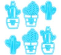 SHINEOFI Moule à Biscuits Cactus 6 Pièces en Plastique Résistant, Emporte-pièces Pâtisserie pour Décoration Gâteaux et Fondant, Outil de Cuisson Maison, Tampons Biscuits Créatifs