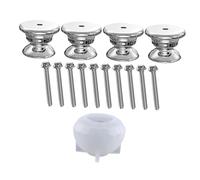 SHINEOFI Moule à Bouton de Meuble Géométrique en Silicone Transparent Base Vis 25 Mm pour Loisirs Créatifs DIY Bricolage Poignées Tiroir la Cuisine Artisanat