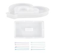 SHINEOFI Moule en Silicone pour Cadre Photo Cœur Ajouré Kit DIY 10 Chaînes Colorées Réutilisable et Antiadhésif pour Résine Époxy et Décoration Maison Artisanale