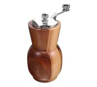 SHINEOFI Moulin à Poivre Manuel Petit Taille en Bois et Acier Inoxydable avec Manivelle Ergonomique, Moulin à Épices en Métal pour Barbecue Portable, Distributeur D’assaisonnement