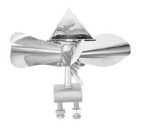 SHINEOFI Moulin à Vent en Acier Inoxydable Petit Modèle, à Oiseaux Réfléchissant pour Jardin, Pylônes Électriques et Voies Ferrées, Outil de Dissuasion Optique Multifonction, Résistant