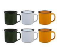 SHINEOFI Mug émaillé vintage 6 pcs 6CM, tasse émaillée pour café, thé et lait, légère, multifonction, facile à ranger, usage maison et café Couleur Aléatoire