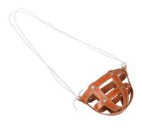 SHINEOFI Muselière Respirante Forme Creuse Confortable en Cuir Marron Protège Efficacement les Morsures pour Chevaux et Bétail Adaptée pour Pâturage et Ferme