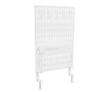 SHINEOFI Organisateur de Bureau Plusieurs Compartiments à Pince en Plastique Blanc avec Panneau Perforé et Crochets, Installation Sécurisée sans Perçage pour Bureau à Domicile ou Étude