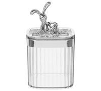 SHINEOFI Organisateur Transparent pour Cotons-tiges et Cotons Démaquillants avec Couvercle et Figurine Lapin Boîte Rangement Salle de Bain Compacte et Résistante