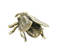 SHINEOFI Ornement Artisanal en Laiton Massif Figurine Insecte Rétro Compacte Décor de Bureau Intérieur Décoration de Table en Laiton Solide Base Plate Antichute Petit Décor Vintage