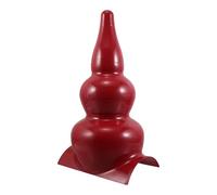 SHINEOFI Ornement de Toit en Calebasse Décoratif Chinois, Faîtage Résistant aux Intempéries en Couleur Rouge Jujube, Modèle Hexagonal pour Toiture de Gazebo Traditionnel, Accessoire
