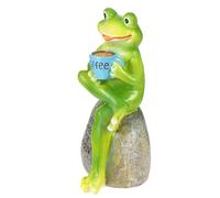 SHINEOFI Ornement en Résine Grenouille Décorative pour Jardin et Décoration de Table Accessoire de Décoration Intérieure et Extérieure Petite Statuette de Jardin Bleu pour Maison