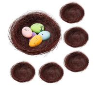 SHINEOFI Ornement Nid D'oiseau Lot de 10 Fil en Chanvre 12x12x5 Cm Nid Artificiel pour Décoration Jardin Maison et Cachette Secrète Pâques