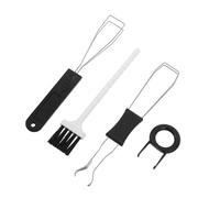 SHINEOFI Outil D'extraction de Touches pour Clavier Mécanique 4 Pièces en Métal Noir avec Brosse de Nettoyage, Kit de Démontage et Réparation de Clavier pour Gaming, Bureau et Étude