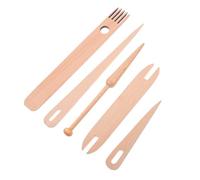 SHINEOFI Outils De Métier à Tisser Multifonction 5 Pièces en Bois Naturel, Ensemble pour Tricot Manuel, Débutants Et Artisans, Utilisation Artistique Et Artisanale, Accessoires DIY Créatifs