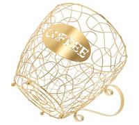 SHINEOFI Panier de Rangement Café Fer Doré Forme Tasse Support Multifonction pour Capsules et Fruits Organiseur Robuste pour Comptoir Cuisine et Fêtes