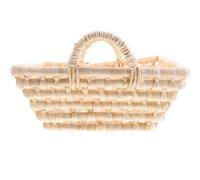 SHINEOFI Panier de Rangement Tressé en Feuilles de Maïs Naturel Grand Modèle Rectangulaire 35x25x10 Cm Panier Peu Profond pour Fruits Snacks et Bureau Écologique et Décoratif