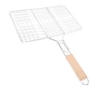 SHINEOFI Panier Portable en Fer pour Barbecue à Poisson et Légumes Pince Barbecue Multifonction pour Burger Saucisse Steak Nettoyage Facile Distribution Uniforme Chaleur Couleur Aléatoire