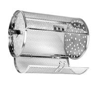 SHINEOFI Panier Rôtissoire Acier Inoxydable avec Rotation pour Grillade Uniforme Cage Barbecue Polyvalente Compatible Four et Friteuse à Air pour Noix Graines et Fruits de Mer