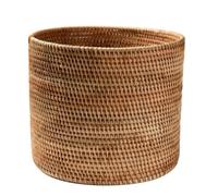 SHINEOFI Panier Tressé en Rotin Rond, Rangement Maison Style Pastoral | Finition Naturelle et Texture Tressée, Design Ouvert Simple, pour Organisation du Garde-manger et Décoration